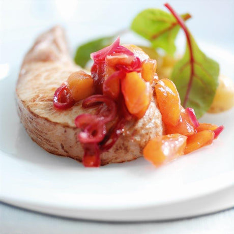 Pork Steaks with Mango Chutney