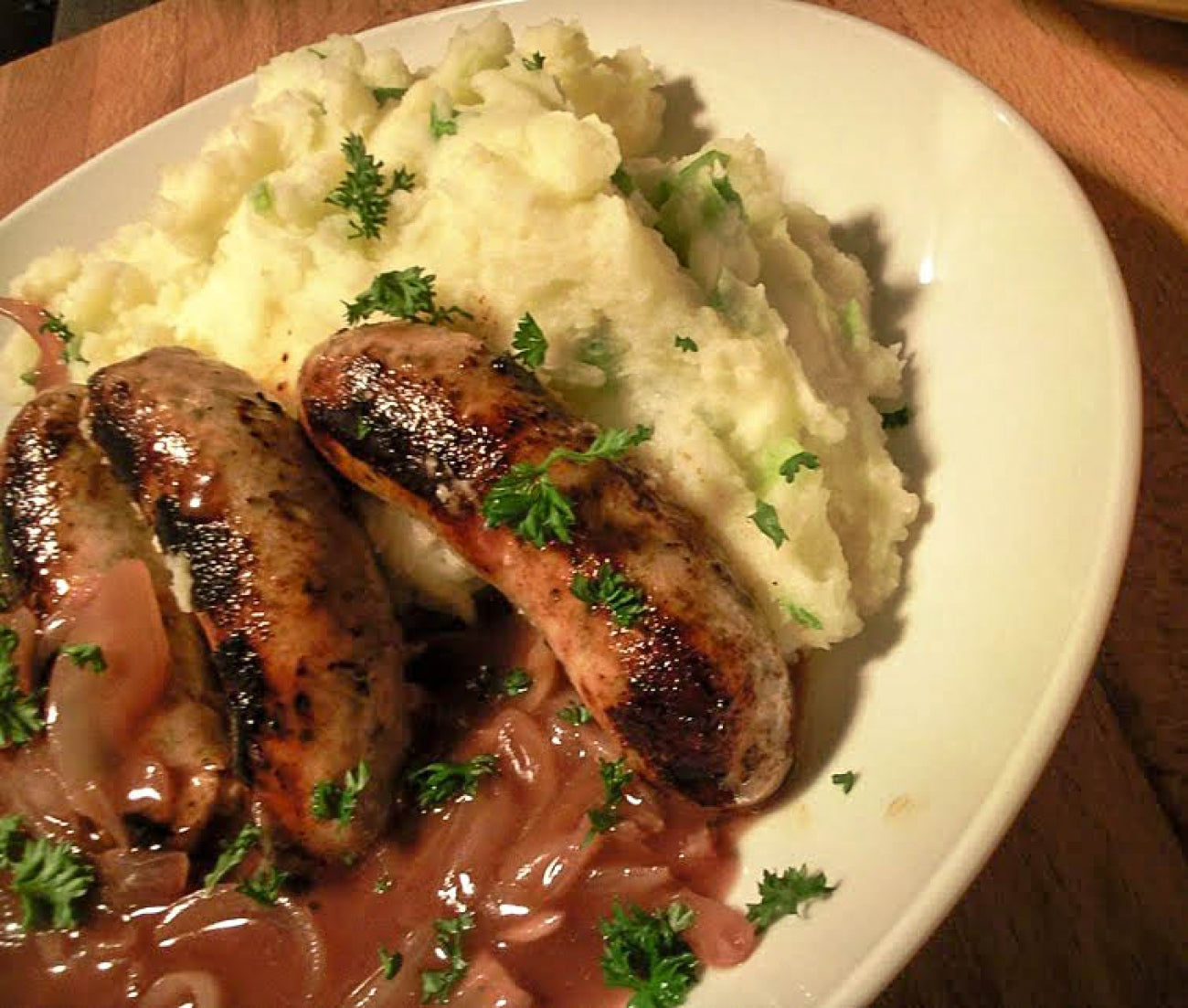 Sausages with Winter Veg Mash